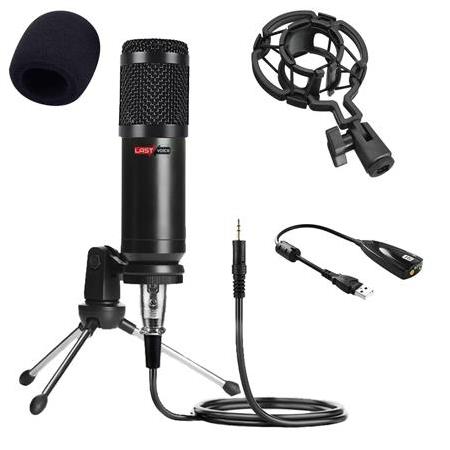 Lastvoice BM800 Full Black Stüdyo Mikrofon Set (7.1 Ses Kartı Mini Tripod)