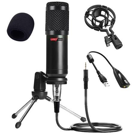 Lastvoice BM800 Condenser Stüdyo Mikrofon (Mini Tripod + 7.1 Ses Kartı)