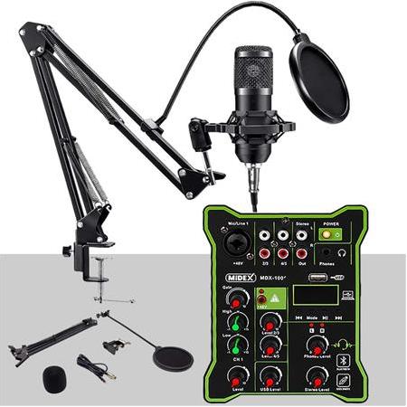 Lastvoice BM800 Functional Paket-1 Stüdyo Mikrofon Ses Kartlı Mikser Kulaklık Stand