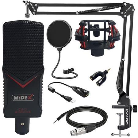 Midex GMX-1ST Condenser Stüdyo Mikrofonu Stand Filtre (Telefon ve PC de Çalışır)