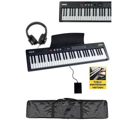 Midex PS-4000BK-PAK Taşınabilir Piyano Tuş Hassasiyetli 61 Tuşlu Bluetooth USB MP3 Midi