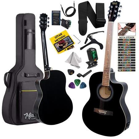 Midex XC-300BKX-EQ Profesyonel Siyah Elektro Akustik Gitar 4/4 Yetişkin Üst Segment