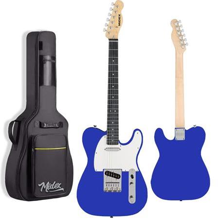 Midex TLX-50BL Tele Kasa Maple Klavye 2 Single-Coil Manyetik Elektro Gitar