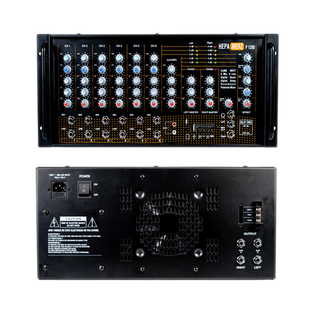 Hepa Merz Powerful P1200 Profesyonel Stereo Küp Power Mixer Anfi 2x600W Ekho Reverb 100V/8 Ohm Usb B