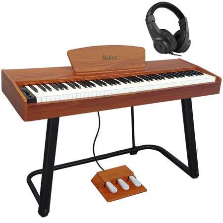 Midex PLX-125-OR Taşınabilir Dijital Piyano Tuş Hassasiyetli 88 Tuş Bluetooth (Stand ve Kulaklık İle