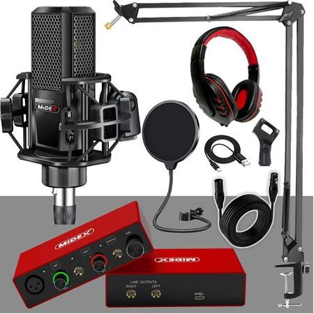 Stüdyo Ekipmanları Ses Kartı Mikrofon Kulaklık Special Paket-3