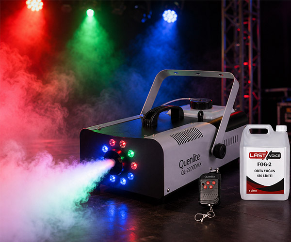 Quenlite QL-2200 DMX RGB Sis Makinası 2200 Watt DMX Kontrollü LED Işıklı