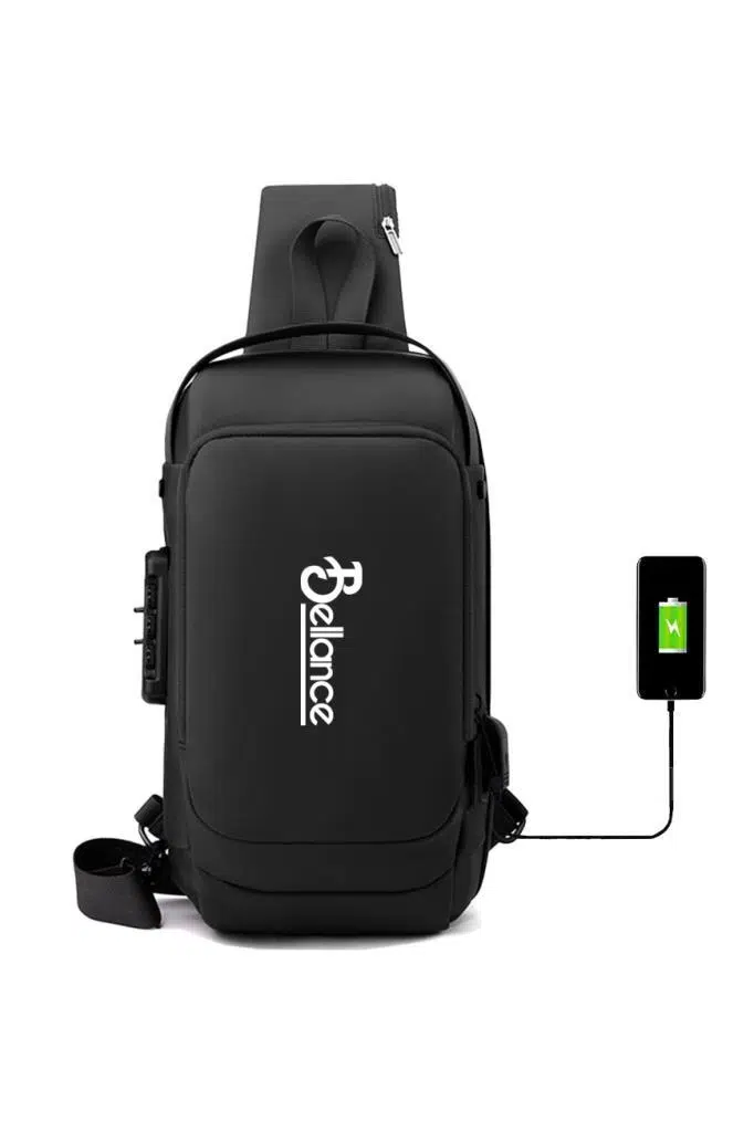 Bellance BLG-50BK Su Geçirmez Şifre Kilidi USB Omuz Göğüs Çantası Bellance BLG-50BK Su Geçirmez Şifre Kilidi USB Omuz Göğüs Çantası