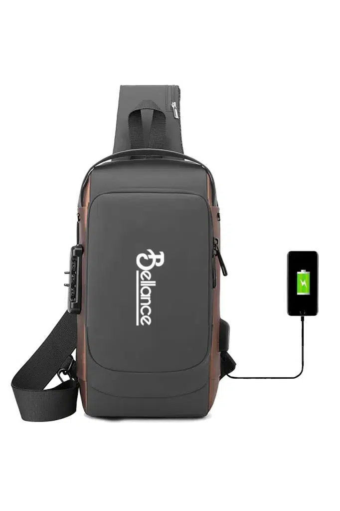 Bellance BLG-50SL Su Geçirmez Şifre Kilidi USB Omuz Göğüs Çantası Bellance BLG-50SL Su Geçirmez Şifre Kilidi USB Omuz Göğüs Çantası