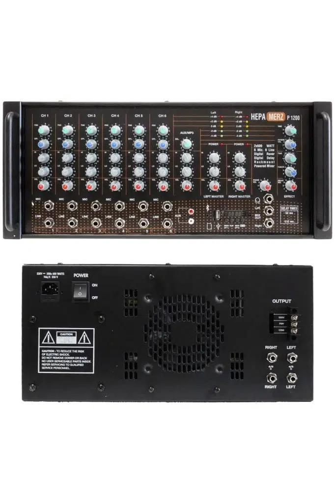 Hepa Merz 1200W Profesyonel Kaliteli Stereo Cami Anfisi 2x600W Ekho Reverb 100V/8 Ohm Usb Bt (Powerful P1200) Hepa Merz 1200W Profesyonel Kaliteli Stereo Cami Anfisi 2x600W Ekho Reverb 100V/8 Ohm Usb Bt (Powerful P1200)
