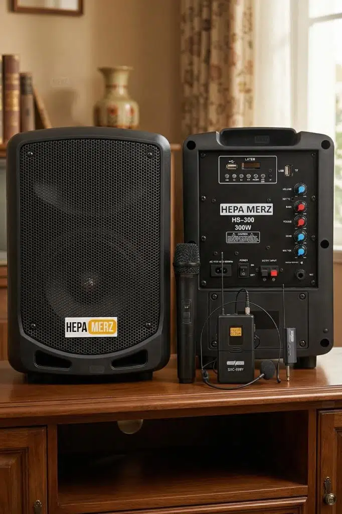 Hepa Merz 300W Şarjlı Portatif Seyyar Çift Mikrofonlu Mevlüt Amfisi 6.5 İNÇ (HS-300EX) Hepa Merz 300W Şarjlı Portatif Seyyar Çift Mikrofonlu Mevlüt Amfisi 6.5 İNÇ (HS-300EX)