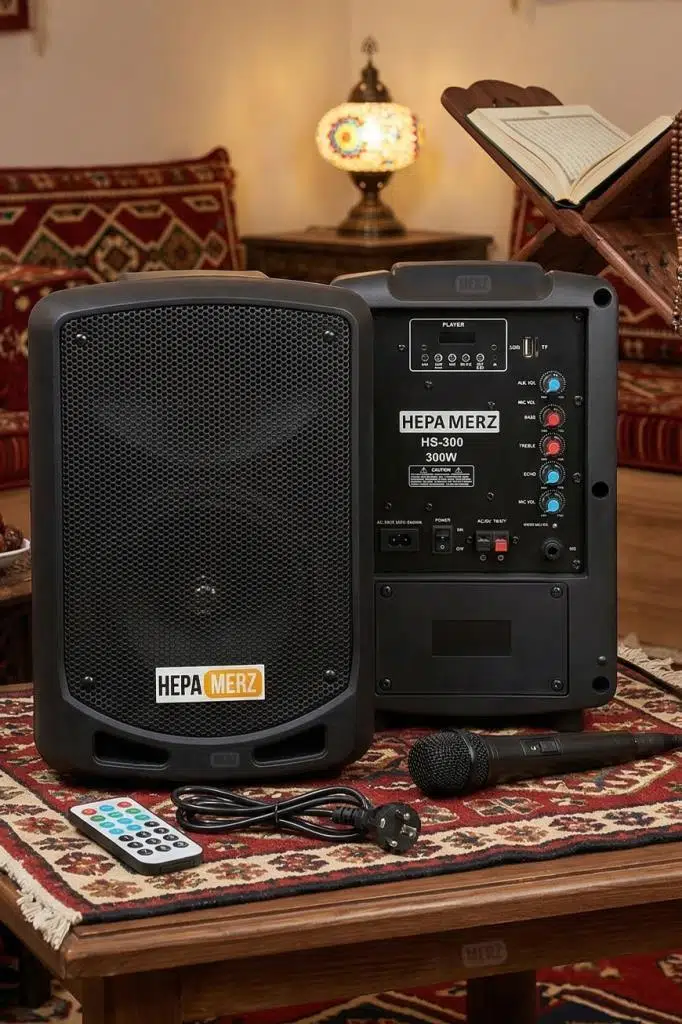 Hepa Merz 300W Şarjlı Portatif Seyyar Mikrofonlu Mevlüt Amfisi 6.5 İNÇ (HS-300) Hepa Merz 300W Şarjlı Portatif Seyyar Mikrofonlu Mevlüt Amfisi 6.5 İNÇ (HS-300)