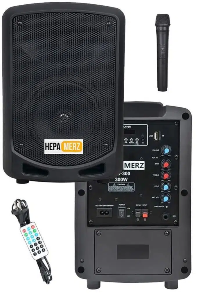 Hepa Merz 300W Şarjlı Portatif Seyyar Mikrofonlu Mevlüt Amfisi 6.5 İNÇ (HS-300) Hepa Merz 300W Şarjlı Portatif Seyyar Mikrofonlu Mevlüt Amfisi 6.5 İNÇ (HS-300)