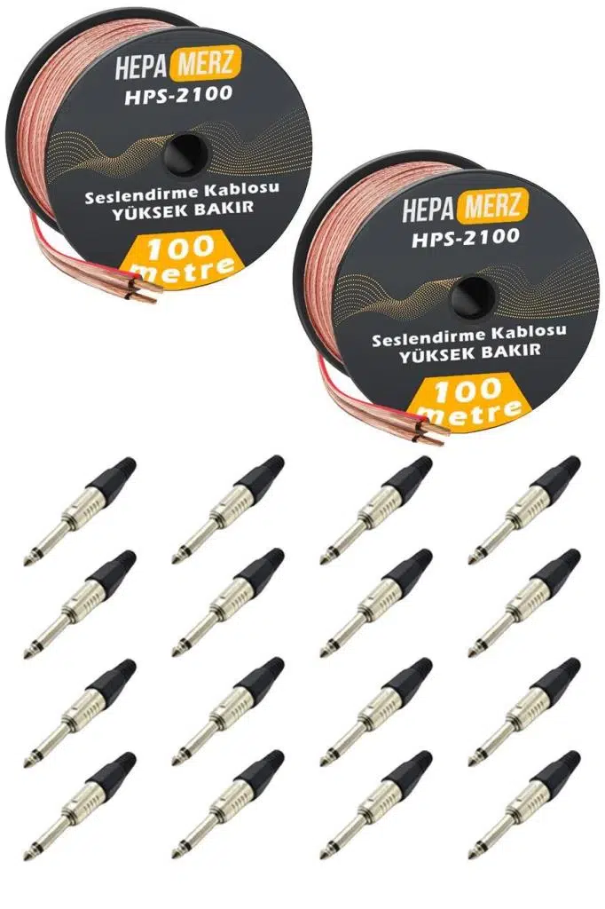 Hepa Merz Connection Paket-10 Hoparlör Kablosu Jak Konnektör Paketi Hepa Merz Connection Paket-10 Hoparlör Kablosu Jak Konnektör Paketi