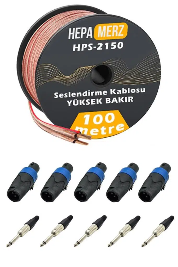 Hepa Merz Connection Paket-14 Hoparlör Kablosu Jack Speakon Konnektör Paketi