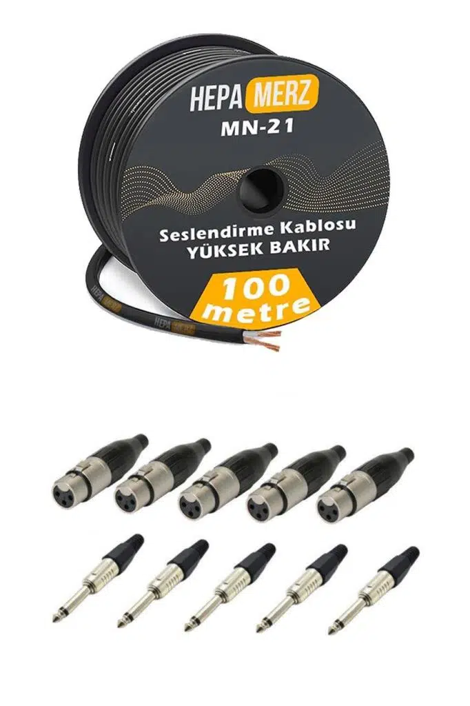 Hepa Merz Connection Paket-6 Mikrofon Kablosu XLR-JAK Konnektör Paketi
