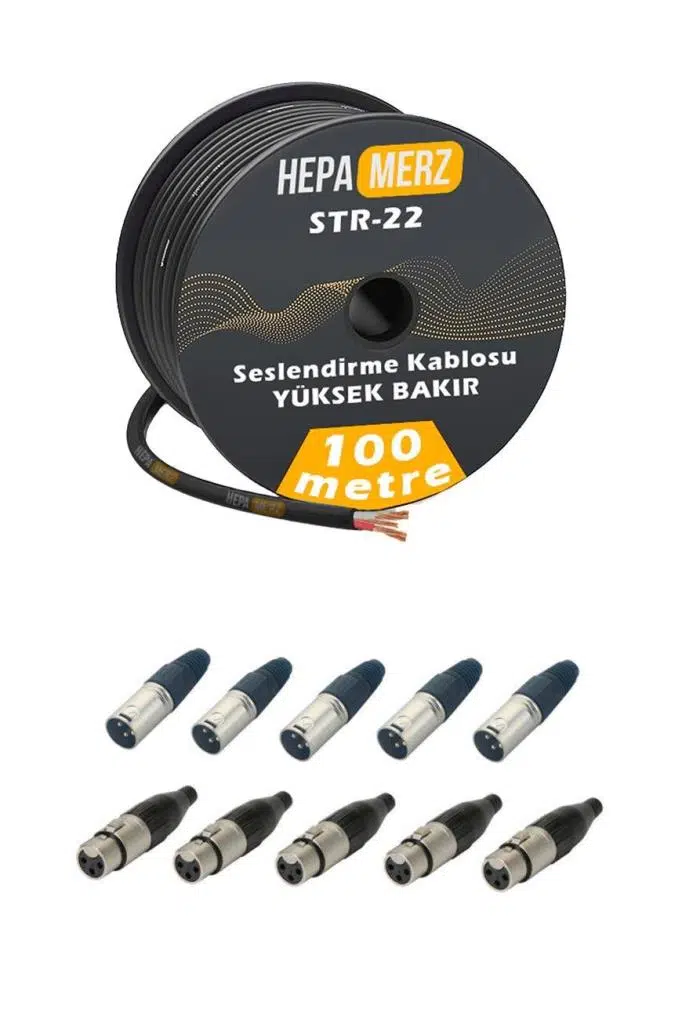 Hepa Merz Connection Paket-7 Mikrofon Kablosu XLR Konnektör Paketi