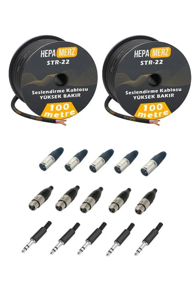 Hepa Merz Connection Paket-8 Mikrofon Kablosu Jak XLR Konnektör Paketi Hepa Merz Connection Paket-8 Mikrofon Kablosu Jak XLR Konnektör Paketi