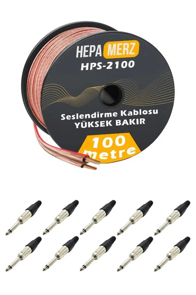 Hepa Merz Connection Paket-9 Hoparlör Kablosu Jak Konnektör Paketi