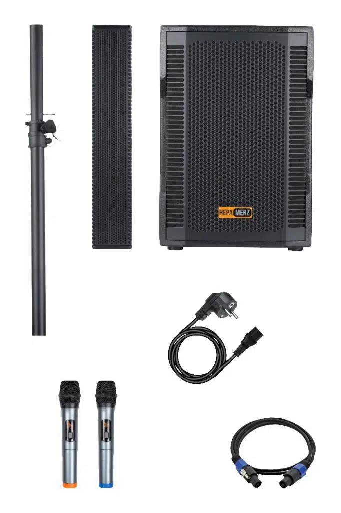 Hepa Merz Handfest Line Array Mikrofonlu Ses Sistemi Aktif Subwoofer + Line Hoparlör 2000W