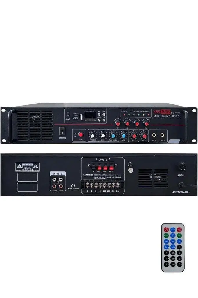 Hepa Merz HB-4600 Mixer Amfi 4 Bölgeli 4 Çıkışlı Anfi Zonlu 4x150W Bluetooth Usb Hepa Merz HB-4600 Mixer Amfi 4 Bölgeli 4 Çıkışlı Anfi Zonlu 4x150W Bluetooth Usb