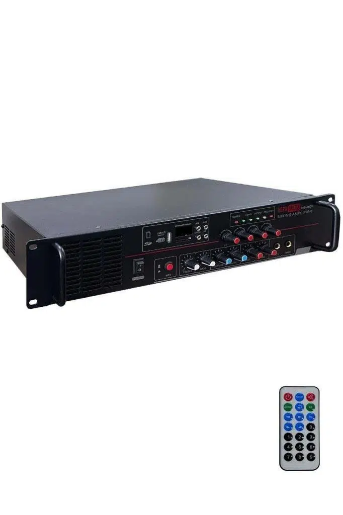Hepa Merz HB-4600 Mixer Amfi 4 Bölgeli 4 Çıkışlı Anfi Zonlu 4x150W Bluetooth Usb Hepa Merz HB-4600 Mixer Amfi 4 Bölgeli 4 Çıkışlı Anfi Zonlu 4x150W Bluetooth Usb