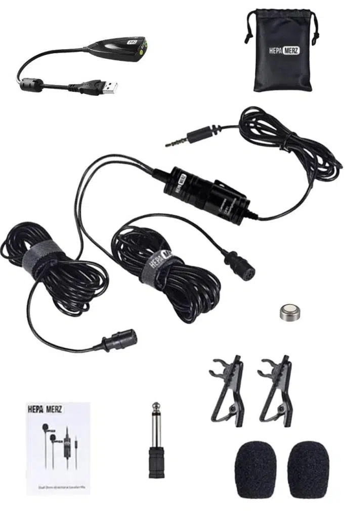 Hepa Merz HM-156 PRO Çiftli Yaka Mikrofonu Kamera Pc Telefon Röportaj (Android-İos Mac) Hepa Merz HM-156 PRO Çiftli Yaka Mikrofonu Kamera Pc Telefon Röportaj (Android-İos Mac)