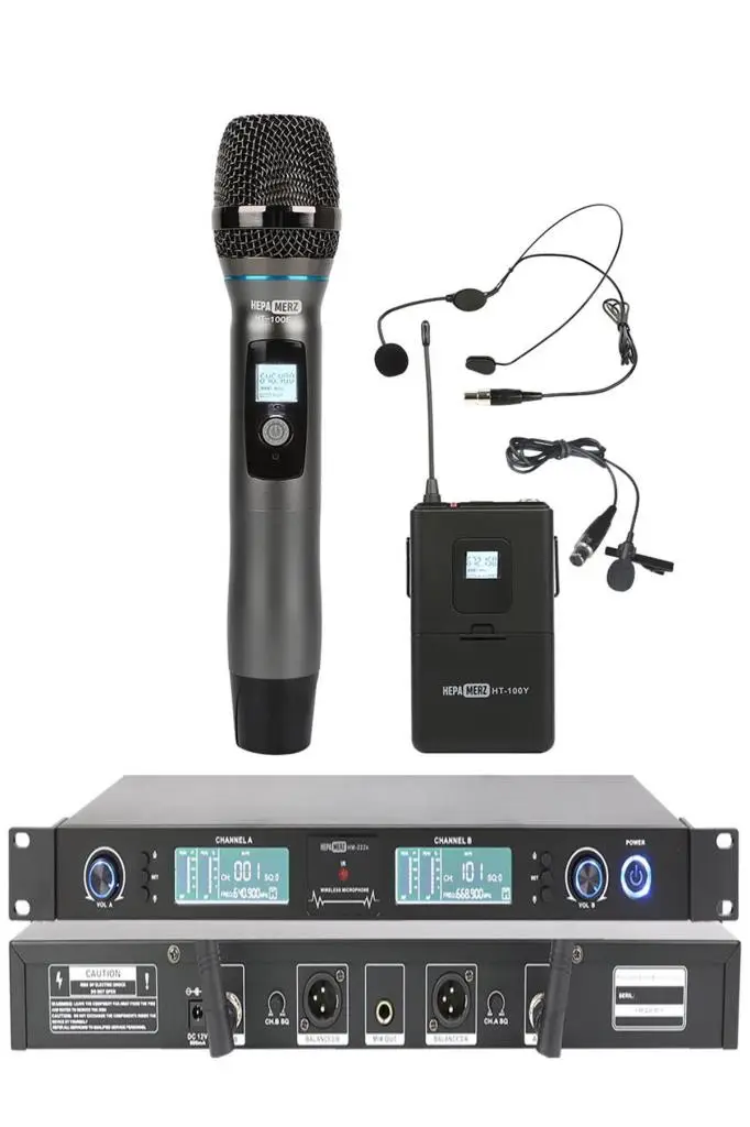 Hepa Merz HM-222EH Dijital UHF Üst Kalite Kablosuz EL Yaka Headset Mikrofon Telsiz Mikrofon