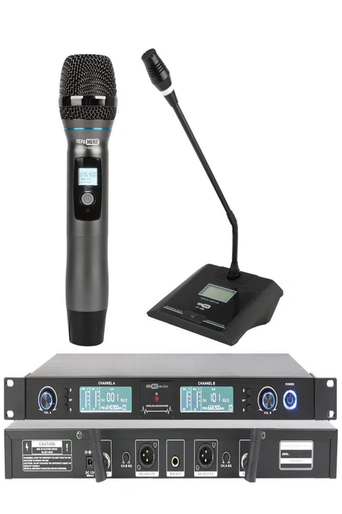 Hepa Merz HM-222EM Dijital UHF 2'li Üst Kalite Kablosuz EL ve Masa Mikrofonu Telsiz Mikrofon Hepa Merz HM-222EM Dijital UHF 2'li Üst Kalite Kablosuz EL ve Masa Mikrofonu Telsiz Mikrofon