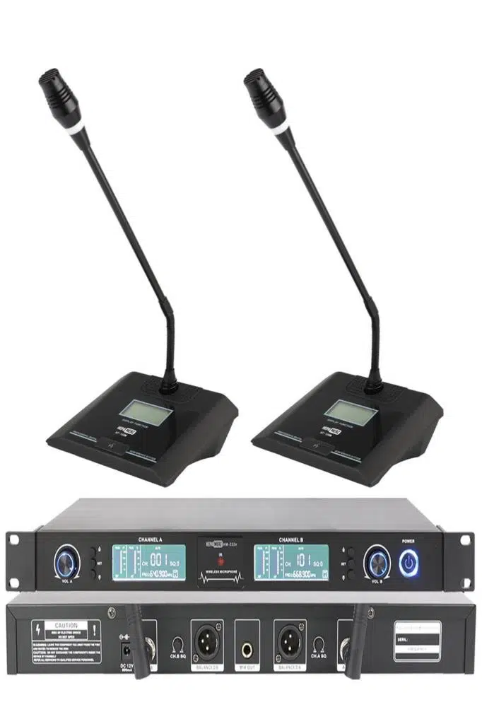 Hepa Merz HM-222MM Dijital UHF 2'li Üst Kalite Kablosuz Kürsü Masa Mikrofonu Telsiz Mikrofon Hepa Merz HM-222MM Dijital UHF 2'li Üst Kalite Kablosuz Kürsü Masa Mikrofonu Telsiz Mikrofon