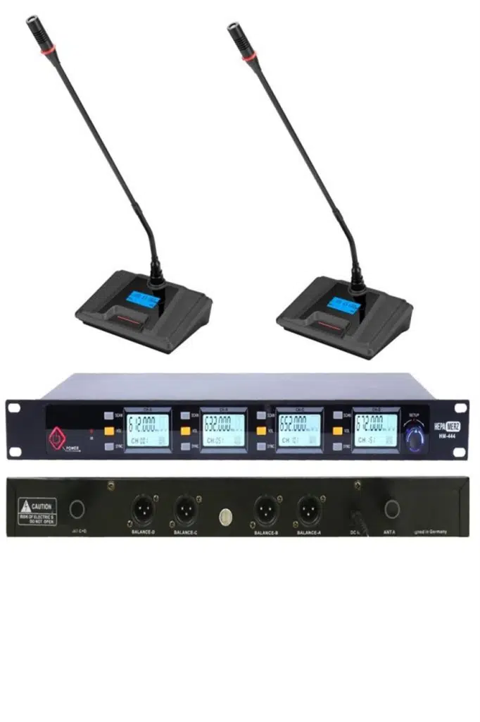 Hepa Merz HM-442M Dijital UHF 2'Lİ Kablosuz Kürsü Masa Mikrofonu Telsiz Mikrofon ÇİFT MASA Hepa Merz HM-442M Dijital UHF 2'Lİ Kablosuz Kürsü Masa Mikrofonu Telsiz Mikrofon ÇİFT MASA