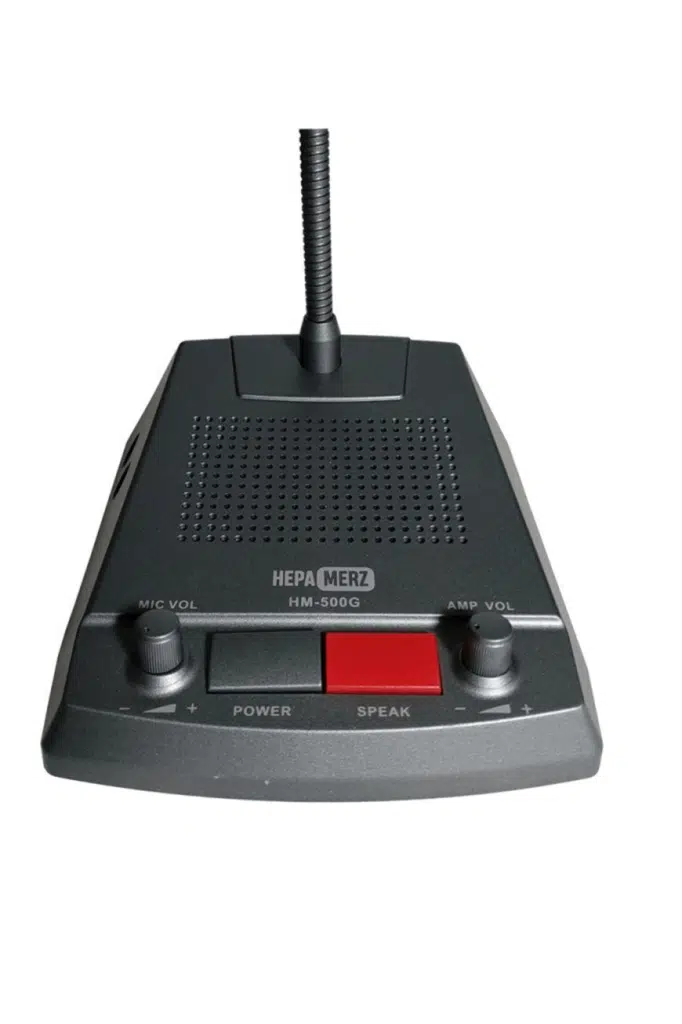 Hepa Merz HM-500G Gişe Mikrofonu (Adaptör ve Hoparlörlü) Hepa Merz HM-500G Gişe Mikrofonu (Adaptör ve Hoparlörlü)