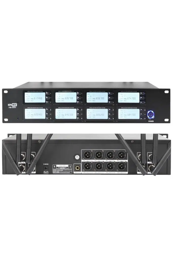 Hepa Merz HM-888EM 8'li Kablosuz EL ve Masa Kürsü Mikrofonu Seti (4 EL 4 MASA)