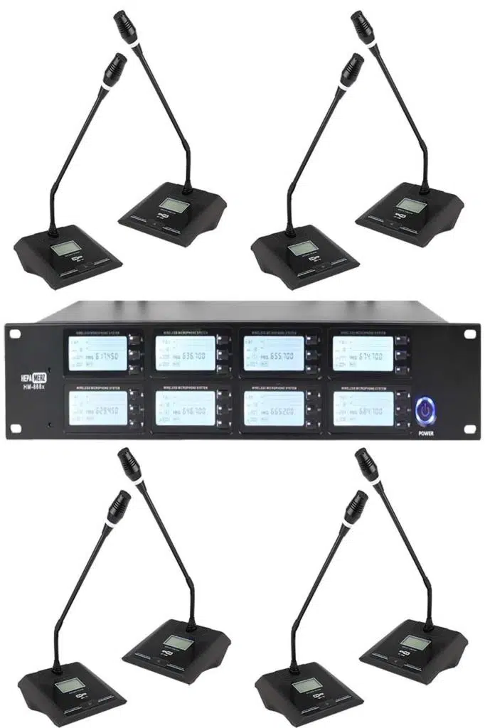 Hepa Merz HM-888M UHF 8'li Kablosuz Masa Kürsü Mikrofonu Seti (8 ADET MASA) Hepa Merz HM-888M UHF 8'li Kablosuz Masa Kürsü Mikrofonu Seti (8 ADET MASA)