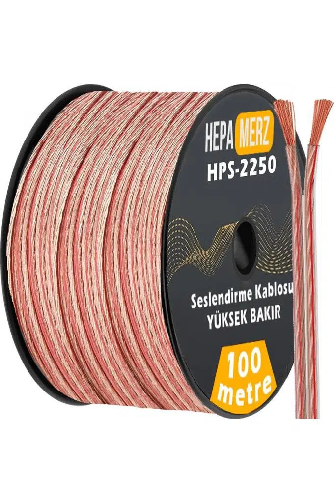 Hepa Merz HPS-2250 Bakır Ses Hoparlör Kablosu 2x2.5 mm 100 Mt. Hepa Merz HPS-2250 Bakır Ses Hoparlör Kablosu 2x2.5 mm 100 Mt.