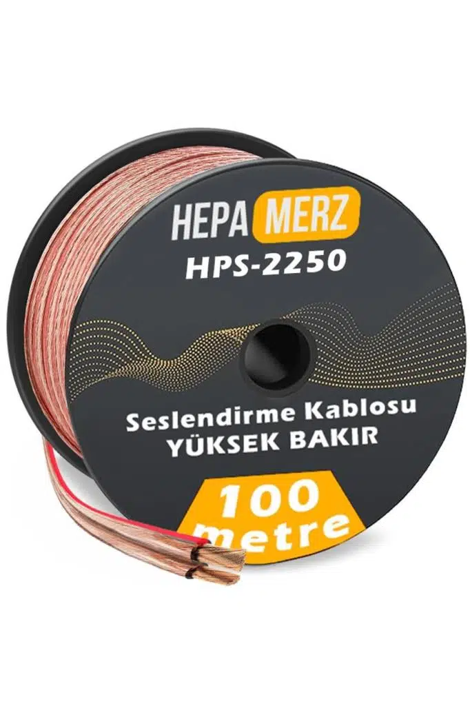 Hepa Merz HPS-2250 Bakır Ses Hoparlör Kablosu 2x2.5 mm 100 Mt. Hepa Merz HPS-2250 Bakır Ses Hoparlör Kablosu 2x2.5 mm 100 Mt.