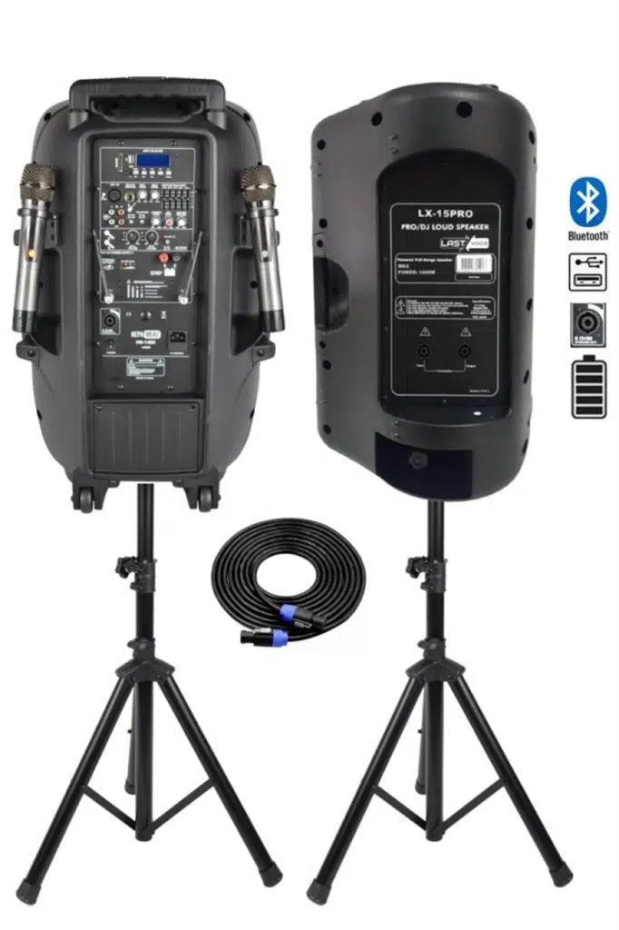 Hepa Merz HS-1600EE-PAK Şarjlı Taşınabilir Portatif Ses Sistemi Aktif + Pasif (1600 Watt + 800 Watt) Hepa Merz HS-1600EE-PAK Şarjlı Taşınabilir Portatif Ses Sistemi Aktif + Pasif (1600 Watt + 800 Watt)
