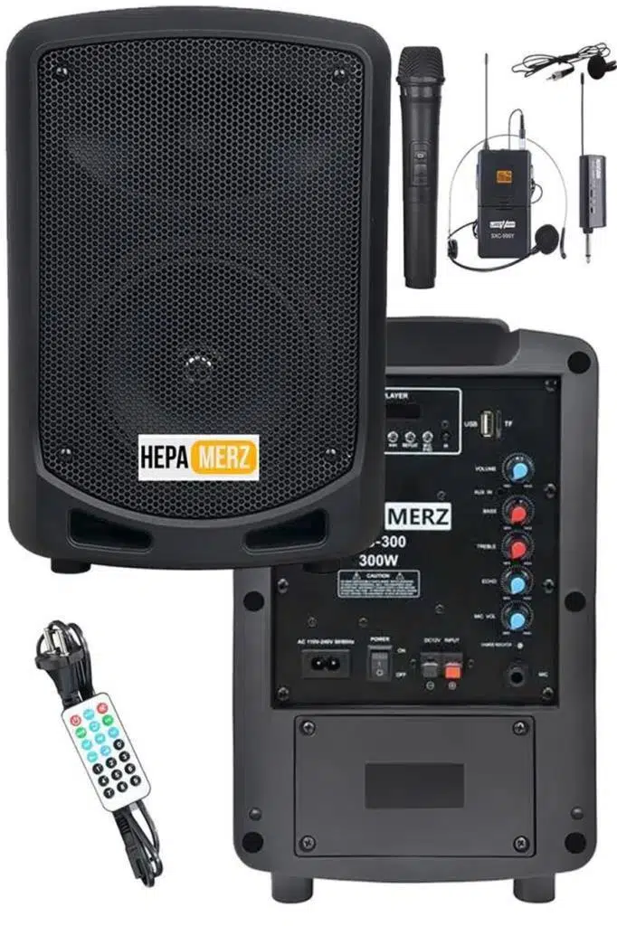 Hepa Merz HS-300EX Taşınabilir Şarjlı Ses Sistemi Çift Mikrofonlu Bluetooth Usb 6.5 İNÇ 300W Hepa Merz HS-300EX Taşınabilir Şarjlı Ses Sistemi Çift Mikrofonlu Bluetooth Usb 6.5 İNÇ 300W
