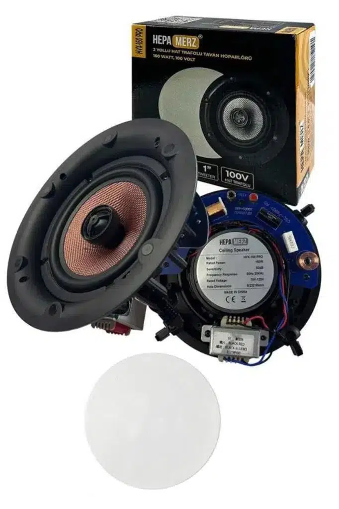 Hepa Merz HVX-160 PRO Üst Seviye Alçıpan Tavan Hoparlörü 16 cm 160 Watt 100V Trafolu (Adet) Hepa Merz HVX-160 PRO Üst Seviye Alçıpan Tavan Hoparlörü 16 cm 160 Watt 100V Trafolu (Adet)