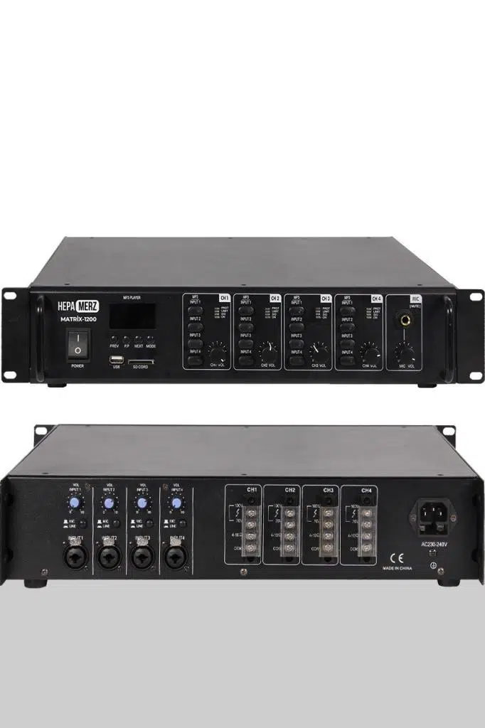 Hepa Merz Matrix-1200 4 Bölgeli Matrix Mikser Anfi 4x300W (1200W) Hepa Merz Matrix-1200 4 Bölgeli Matrix Mikser Anfi 4x300W (1200W)