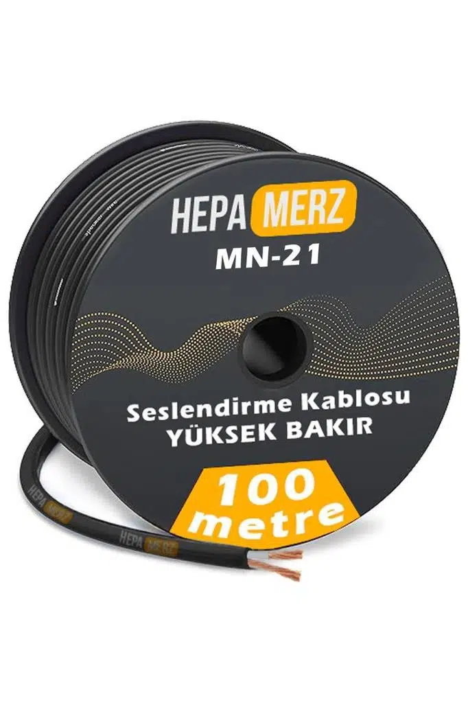 Hepa Merz MN-21 Mono Mikrofon Kablosu 1x0.22 mm Ses Kablosu 100 Mt.(%100 Bakır)