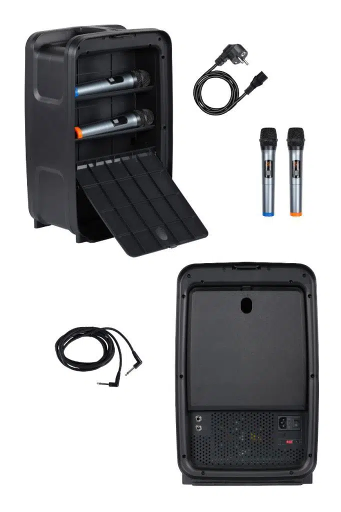 Hepa Merz Potent Kompakt Portatif Ses Sistemi Mixer Çift Hoparlör ve Çift Mikrofon 1000W