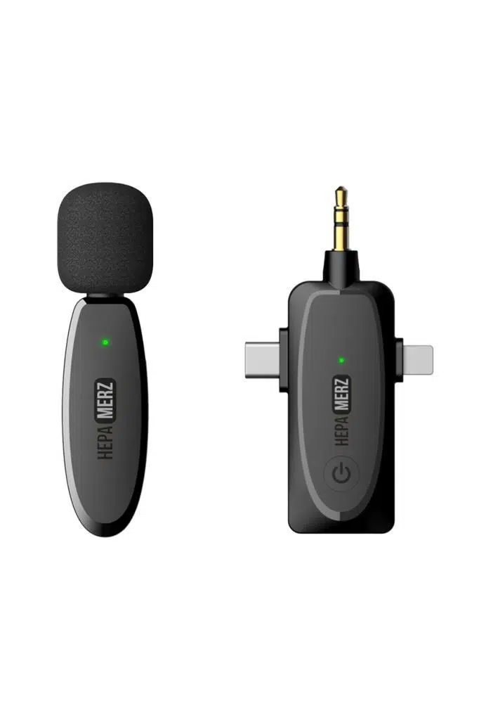 Hepa Merz R-32 Kaliteli Çiftli Kablosuz Yaka Mikrofonu 3in1 İphone Type-c ve 3.5mm Jack Hepa Merz R-32 Kaliteli Çiftli Kablosuz Yaka Mikrofonu 3in1 İphone Type-c ve 3.5mm Jack