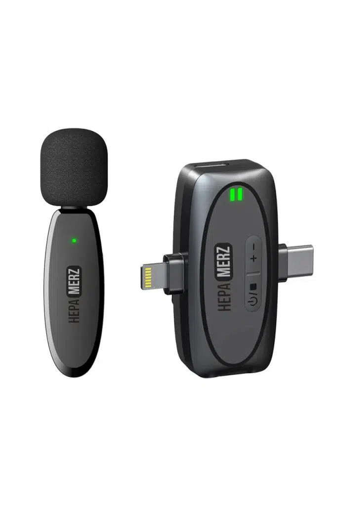 Hepa Merz S-45 Yüksek Kaliteli Kablosuz Yaka Mikrofonu (Lightning ve Type-c) Hepa Merz S-45 Yüksek Kaliteli Kablosuz Yaka Mikrofonu (Lightning ve Type-c)