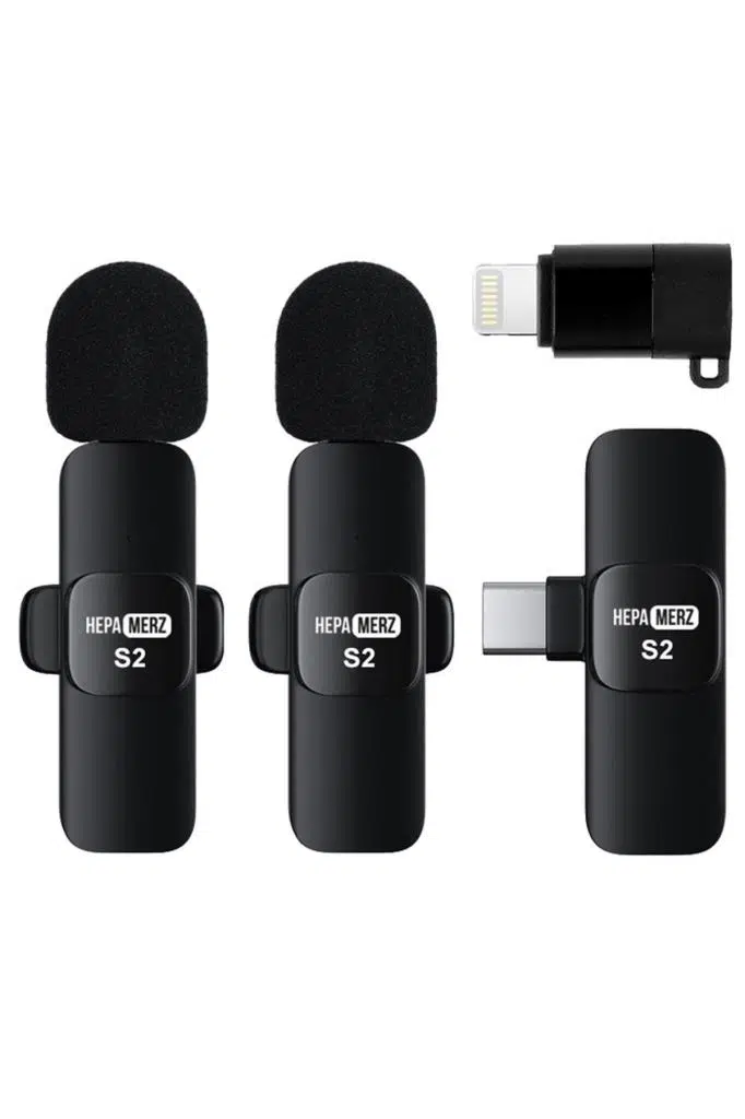 Hepa Merz S2 İphone ve Type-c Uyumlu Kablosuz İkili Yaka Mikrofonu Youtube Facebook Tiktok Vlog Hepa Merz S2 İphone ve Type-c Uyumlu Kablosuz İkili Yaka Mikrofonu Youtube Facebook Tiktok Vlog