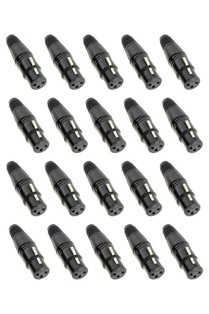 Hepa Merz SFC-F21-20X Canon Dişi 3 Pinli XLR Siyah Konnektör (20 ADET)