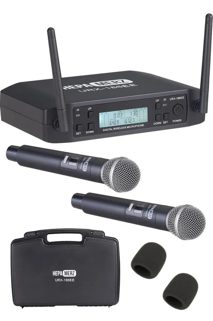 Hepa Merz URX-186EE UHF 2x100 Kanal Çiftli Kablosuz EL Mikrofonu Çift Anten LCD Ekran Hepa Merz URX-186EE UHF 2x100 Kanal Çiftli Kablosuz EL Mikrofonu Çift Anten LCD Ekran