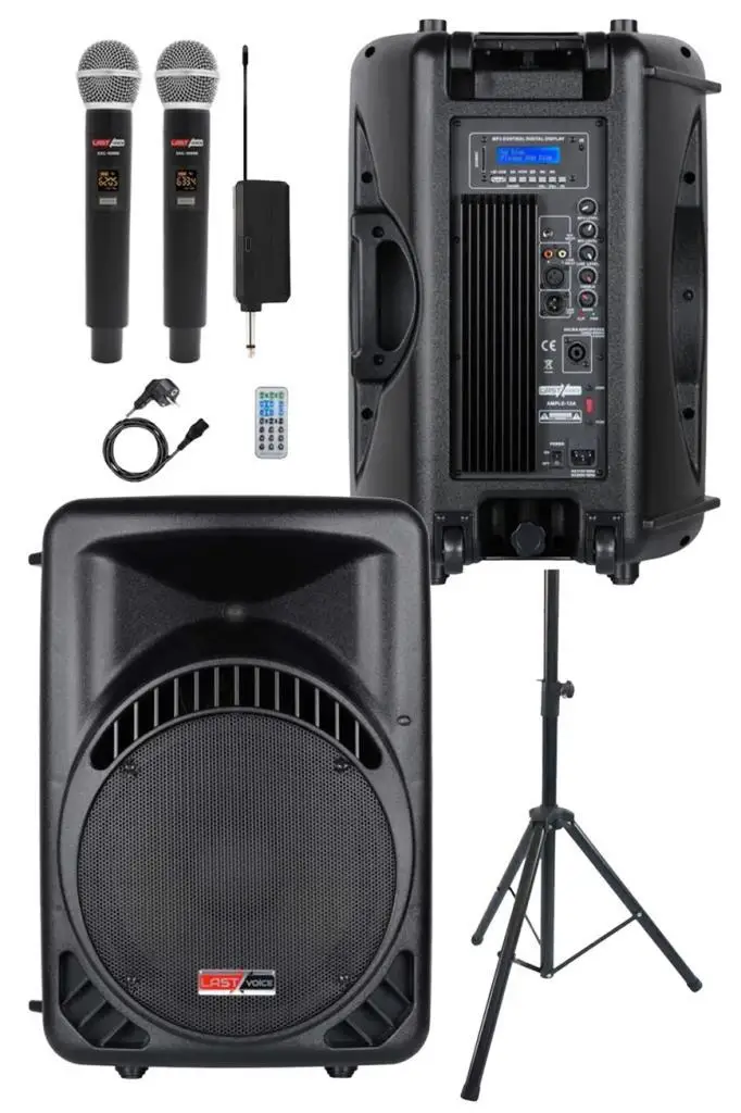 Lastvoice AMPLE-12SET 800W 12 inç Aktif Hoparlör ve Mikrofon Ses Sistemi Seti