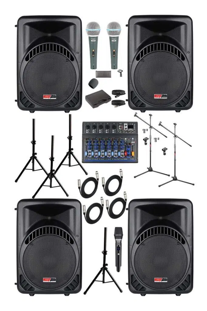 Lastvoice Ample Surface-Paket-4 Aktif hoparlör ve Mixer Full Ses Sistemi Seti