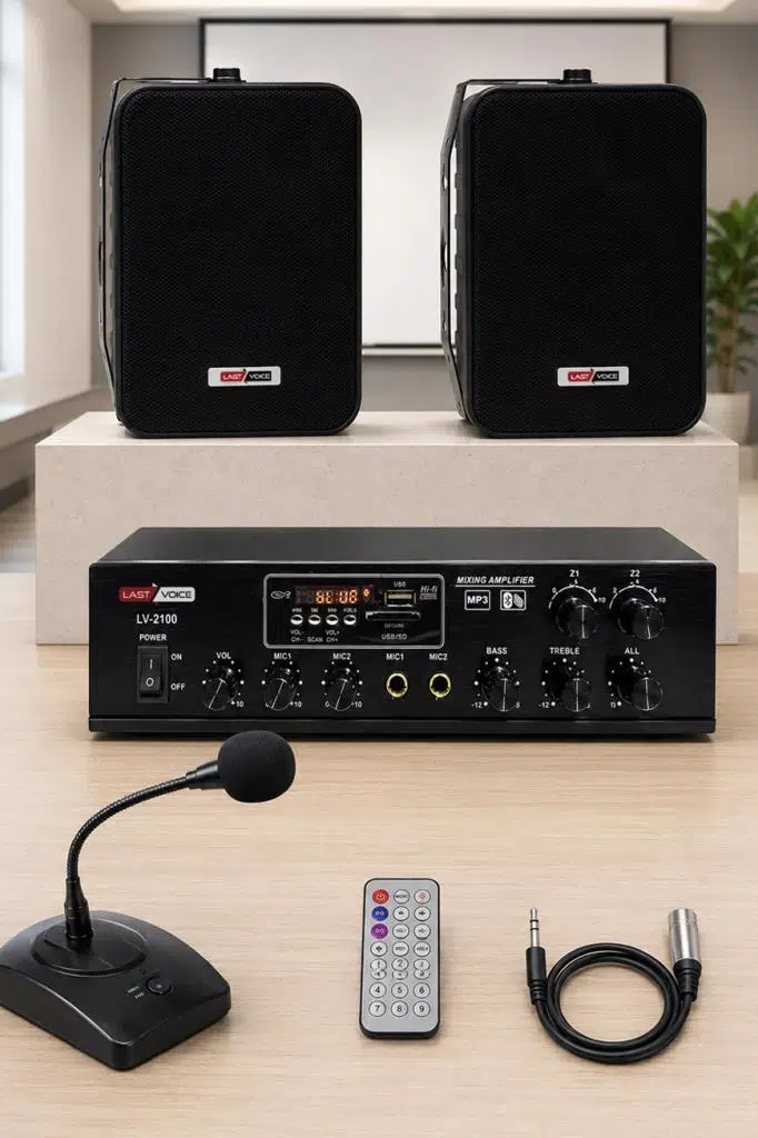Lastvoice Black Large Paket-1 Hoparlör ve Anfi Anons Ses Sistemi Seti Lastvoice Black Large Paket-1 Hoparlör ve Anfi Anons Ses Sistemi Seti